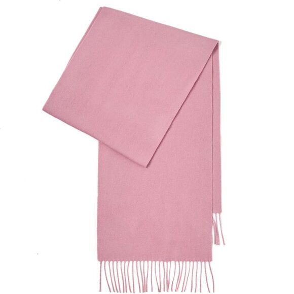 KVSS Pink 100% Pure Cashmere Lightweight Soft Fringed Scarf NEW w/Gift Box! - Picture 2 of 7